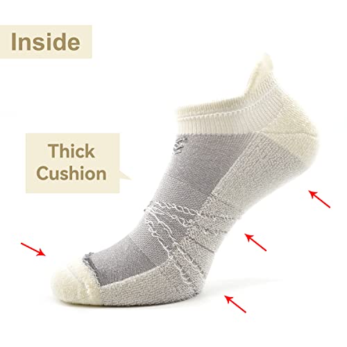 Socks Daze Men's Ankle Novelty Wool Walking Socks Winter Xl, Youth Plus Size Low Rise Thick Padded Sport Bike Trail Wool Boot Sock Eco Friendly For Men, 3 Pairs White, Large, 6 Pairs White, Large #TOP3