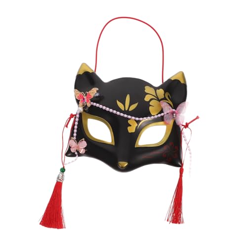 VALICLUD Half Mask Japanese Style Costume Mask Creative Prop for Halloween Cosplay Parties Delicate Design for Adults Boys and Girls for Masquerade Role-playing Festivals