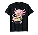 Funny Axolotl Eating Ramen Graphic Tee Japanese Kawaii Anime T-Shirt