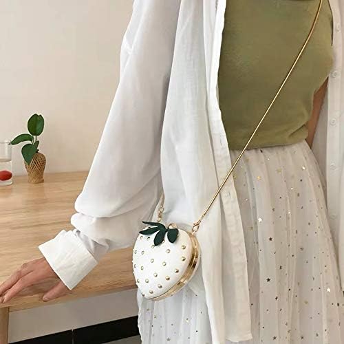 Borsa a tracolla a forma di fragola da donna graziosa borsa a tracolla borsa a tracolla grande capacità borsa a tracolla borsa a tracolla a forma di fragola, Beige, Free