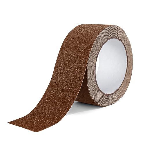 Image of Reniteco Anti Slip Tape - 2 inch x 16.5Ft, Coffee Heavy Duty Grip Tape - High Adhesion & Waterproof, No Residue Removal for Outdoor Stairs, Tile, Shower, Bathtub - Extra Grip Safety Tape
