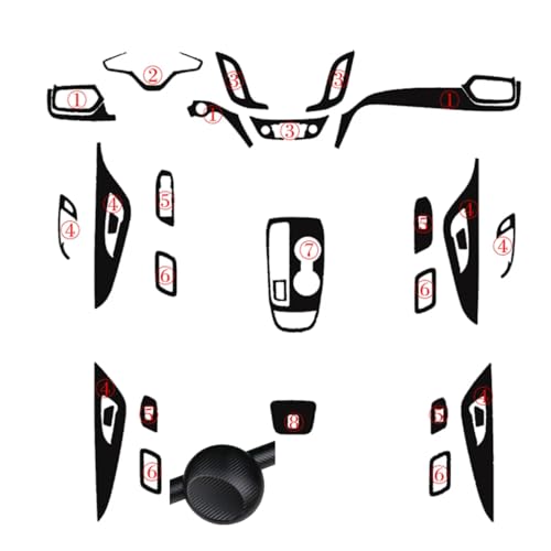 Fibre de carbone 5D Chevrolet Equinox, stickers thermoformables anti-rayures pour console