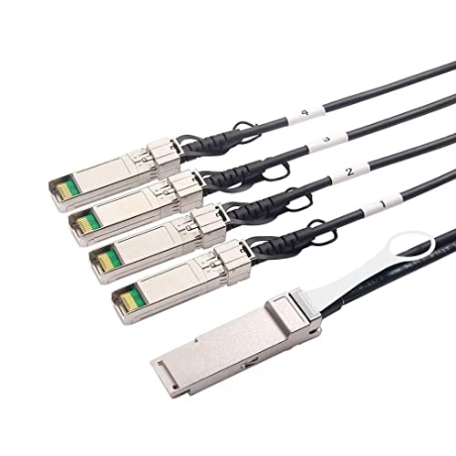 10Gtek 40G QSFP+ to 4xSFP+ Breakout DAC - 40GBASE-CR4 - Cable de conexión directa pasiva Twinax QSFP a SFP para dispositivos Cisco QSFP-4SFP10G-CU2M, 2 metros (6,6 pies)
