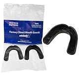 Shield Sports Youth Single Density Mouth Guard, 2 Pack – Boil and Bite Custom Fit for All Contact Sports, Shock-Absorbing Protection, Made in The USA – Black (Multiple Colors Options)