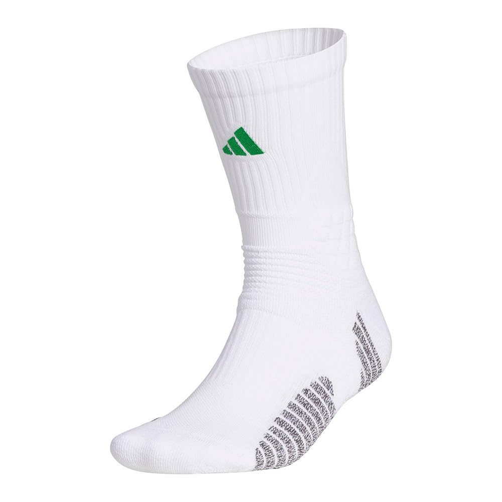 adidas Men's Crew Socks, white/team green, 6.5-8
