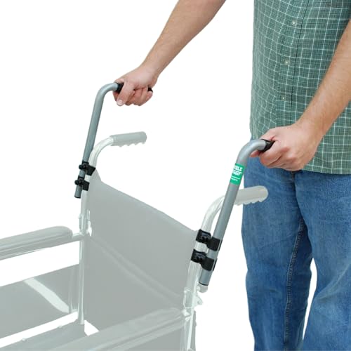 Rallonge de poignée de fauteuil roulant robuste et ajustable avec fixations universelles