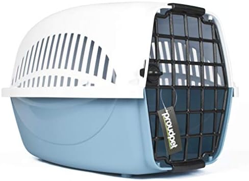 proudpet Hard Pet Carrier Crate Box for Cats and Dogs Travel Kennel Animal Box (Small, Blue)