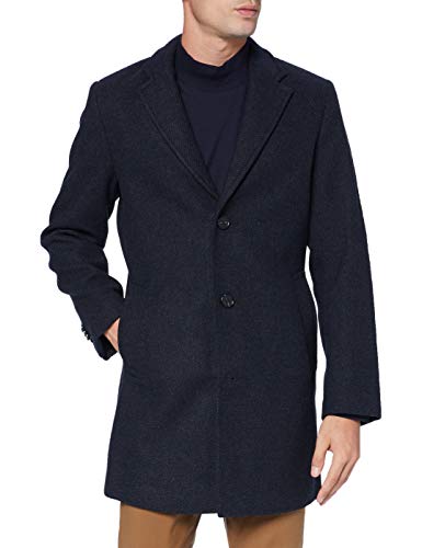 Preisvergleich Produktbild TOM TAILOR Herren Classic Wollmantel, 24258-navy Blue Structure, L