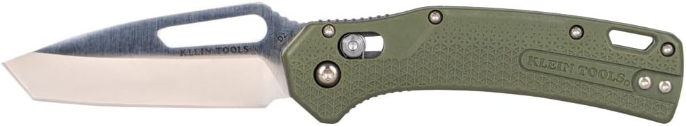 Klein Tools OGK000BKT KTO Resurgence Pocket Knife, D2 Tool Steel Drop Point Blade, Black Handle, Utility Knife for Hunting, Hiking