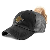 Speedy Pros Womens Ponytail Cap Flounder Fish Embroidery Cotton Messy Bun Distressed Trucker Hats...