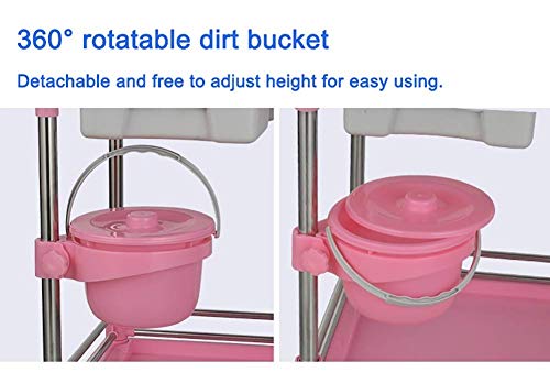 YASEking Trolley On Wheels Tool 2 Tier Mobile SPA Trolley winkelwagen met laden & vuilemmer, Universele wiel… - Afbeelding 8