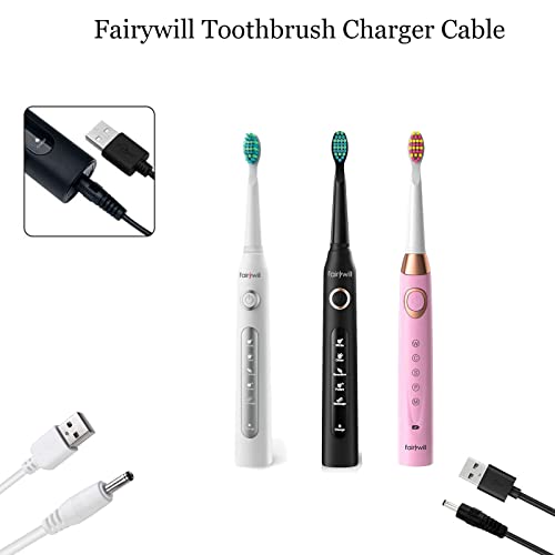 Charger Cable Replacement For Fairywill/Dnsly/Initio/Vekkia Electric Toothbrush, Usb Charging Cord 3 Ft (2-Pack) #TOP1