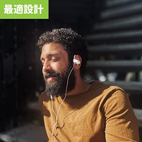 Avantree E171 - AUX 3.5mm有線イヤホン（マイク＆インライン音量調整付き）、従来の3.5mm AUX端子対応スマホ用、有線スポーツイヤホン（耳掛け式・ランニング・スポーツ向け）