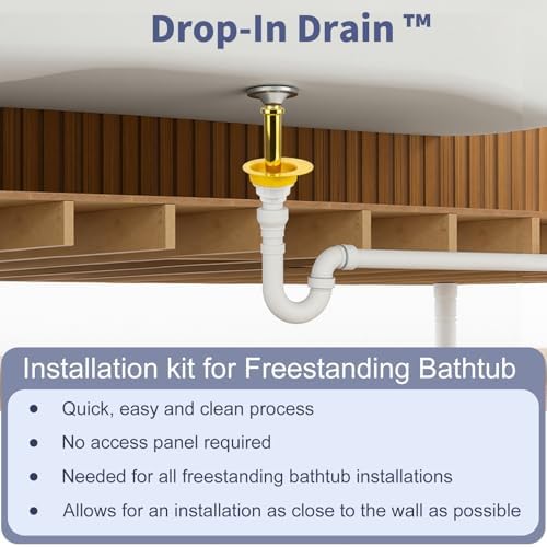 Freestanding Tub Drain Rough-in Kit, 1-1/2 in Bathtub Drain Fitting - 3
