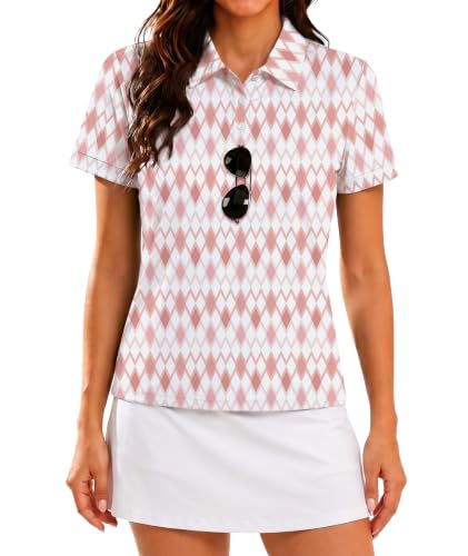 Little Beauty Womens Golf Shirt UPF 50+ Short Sleeve Polo Collared Shirts