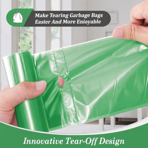 Image of Teivio Small Trash Bags 4 Gallon 160 Counts Garbage Bags, Bathroom Trash Can Bin Liners, Small Plastic Bags for home office kitchen, fit 12-15 Liter, 3,3.5,4.5 Gal, Green