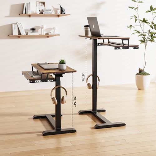 Station de travail informatique mobile ETHU table 77x45 réglable