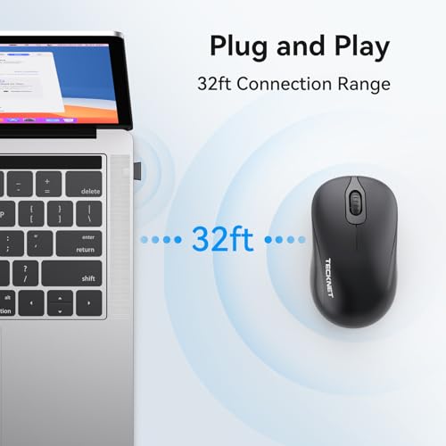 Image of TECKNET 2.4GHz White Wireless Mouse,Suitable for Small to Medium Hands | Laptop Mouse 3 Adjustable DPI Office Cordless USB Mice with Receiver,Compact & Easy to Carry Quiet Clicking