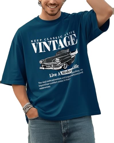 Image of AUSK Men's Half Sleeve Regular Tshirt, Graphic Print Round Neck Tshirt