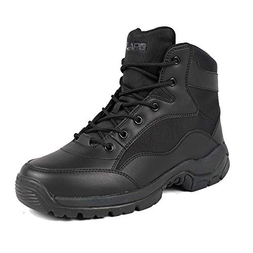 LAPG BFD Core Men's Black Tactical Boots, 6 Inch Full Grain Leather Duty Boots, Work Hiking Combat Boots for Men3