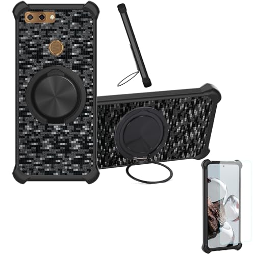 �Ή� Zte Blade V9 �P�[�X Phone Case [1�� 9H+�d�x���� �K���X�t�B����][360°��]���X�^���h�A�}�O�l�b�g��]CX-11-HEI