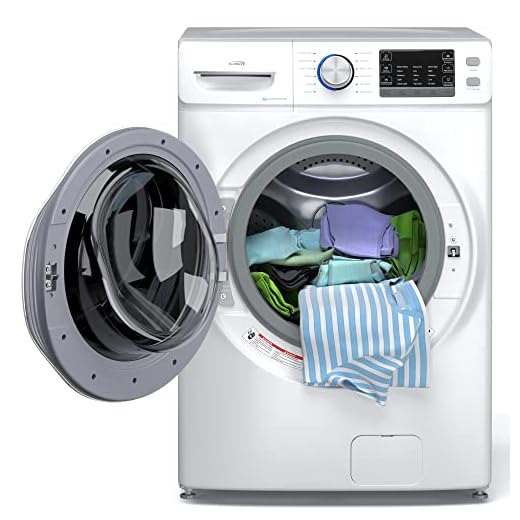 KoolMore FLW-5CWH 27" Front Load X-Large 4.5 Cu. Ft Machine with Quiet Inverter Motor, Steam and Water Plus Functions, 20-Minute Quick, 12 Washing Cycles [120V], White