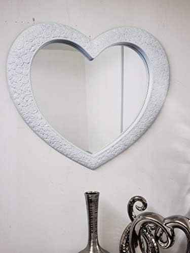 LARGE HEART SHAPE WALL MIRROR WHITE HOME DECOR LIVING ROOM WALL MIRROR HEART WALL MIRROR