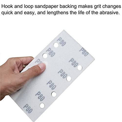 Tonmp 60 Pcs Hook & Loop Sandpaper Sanding Sheet Assorted For 1/3 Sheet Sander - 60 80 100 120 150 240 Grit Sander Paper #TOP3