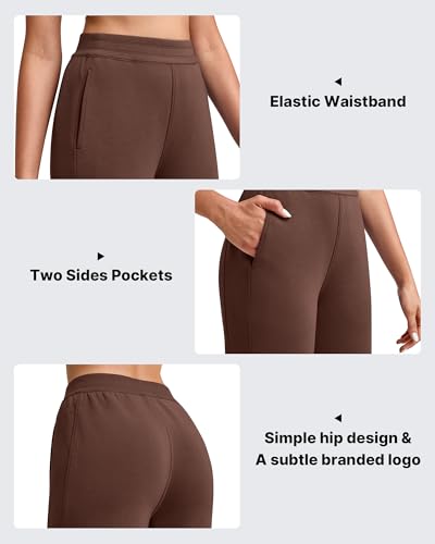 G4Free Dress Pants Women Wide Leg 7/8 Pants High Waist Straight Leg Casual Dressy Workout Ankle Pants with Pockets(Coffee Brown,XS,Regular) — view 3