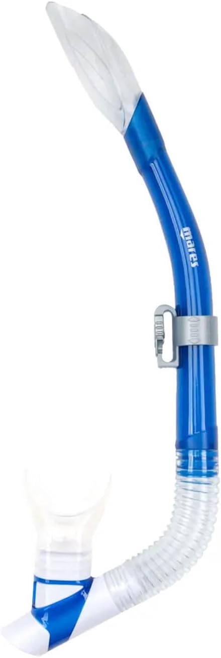 MARES Adult Gator Splash Snorkel with Semi-Dry Top and Anti-Splash Technology, Silicone Mouthpiece, Drain Valve for Immediate Cleaning