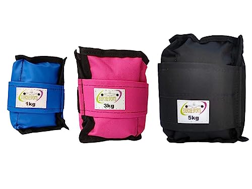 Kit Tornozeleira/Caneleira 1Kg, 3Kg E 5Kg Academia