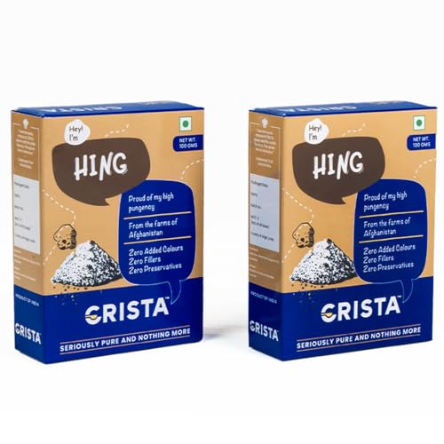 Image of CRISTA SERIOUSLY PURE AND NOTHING MORE Compounded Hing Powder | Zero Added Colours, Fillers, Additives & Preservatives | Antioxidants Rich | 100 Gm Each | Pack Of 2