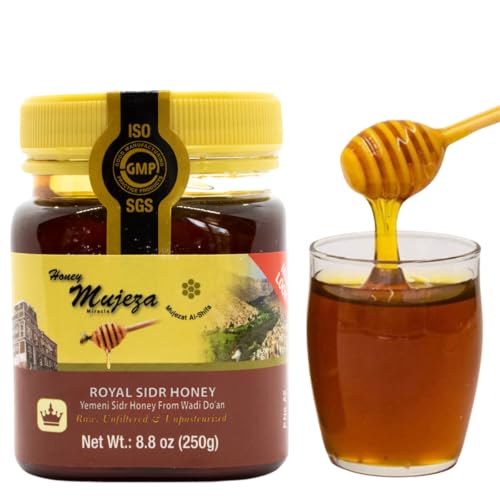 Authentic Yemen Douani Sidr Honey - Raw Royal Honey, Supports Mental Health, Memory and Cognition, 100% Natural, Raw Liquid Honey, Gluten Free (250g/ 8.8oz)