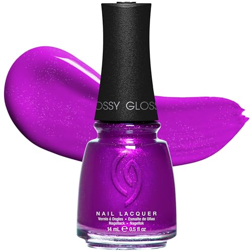 China Glaze CG Nail Lacquer Summer Reign – Vivid Purple Nail Polish, Quick Dry, Chip Resistant, Shimmer Glossy for Salon & DIY Manicure, 0.5 fl oz