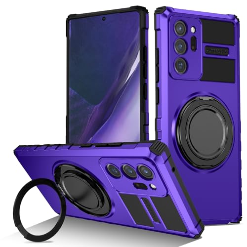 Coque Samsung Note 20 Ultra compatible MagSafe en silicone violet avec support silicone
