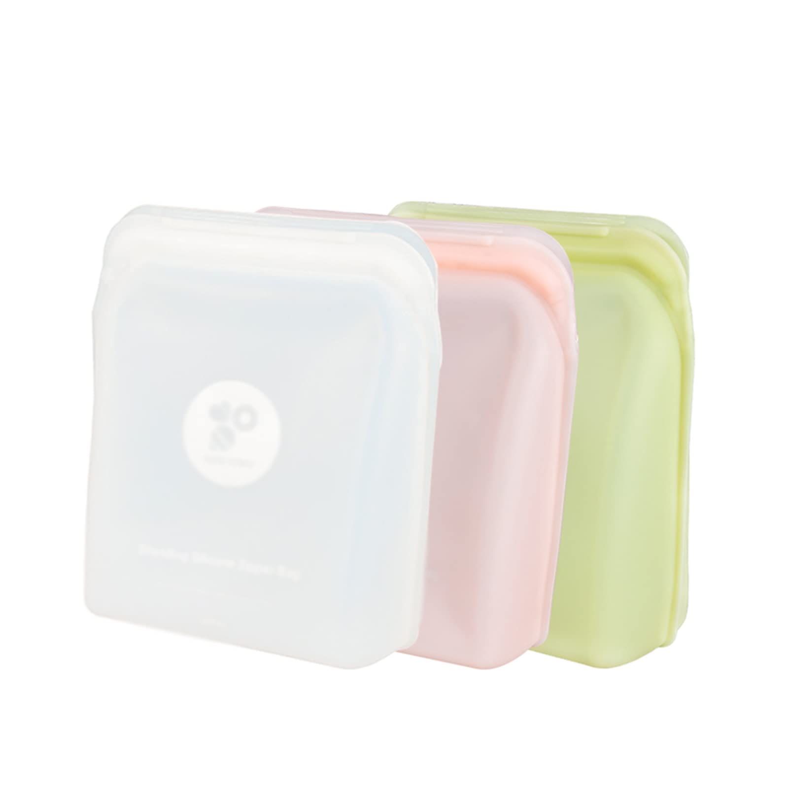 Bolsa de almuerzo de silicona de 3 piezas, bolsa de almacenamiento reutilizable, contenedor de almacenamiento de preparación de alimentos, for horno, microondas, a prueba de fugas, fácil de limpiar (