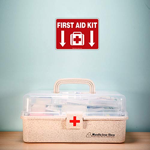 First Aid Kit Sticker, First Aid Kit Sticker Decal For Home, Schools And Business, 2 Pack, 10 X 7 Inch Self-Adhesive Vinyl Decal Stickers, Reflective, Uv Protected, Waterproof #TOP6