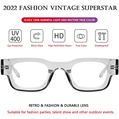 Image of AIEYEZO Modern Thick Rectangle Sunglasses for Women Men 90s Retro Chunky Square Polarized Sun Glasses UV400 Protection