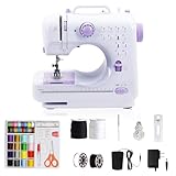 GraceGlow Nähmaschine für Anfänger, Elektrische Nähmaschine Kleine, 12 Stichprogrammen Handnähmaschine Mini Sewing Machine,Tragbare Nähmaschinen mit LED-Licht, Fußpedal & Nähset