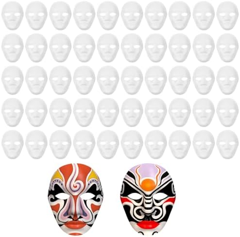 amazon-haifafafaing-50-pcs-paper-mache-mask-bulk-blank-white