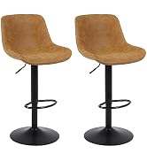 2-Piece Swivel Bar Stool Set, Counter Height with Back, Modern PU Leather Chair