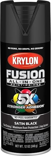 Krylon Fusion All-In-One Adhesive Spray Paint for Indoor/Outdoor Use, 12 oz, Black