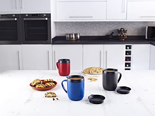 Zyliss Hot Mug Cafetiere - 2 x Plastic/Silicone Travel Mug Bundle | Red/Blue | Dishwasher Safe | 5 Year Guarantee - Image 6