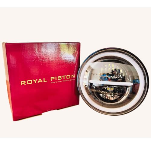 Image of HJG LED Headlight Minus With Ring LED Headlight 110W With DRL, High Beam | 2023 CREE LED | Korean Chip Compatible with Royal Enfield, Thar