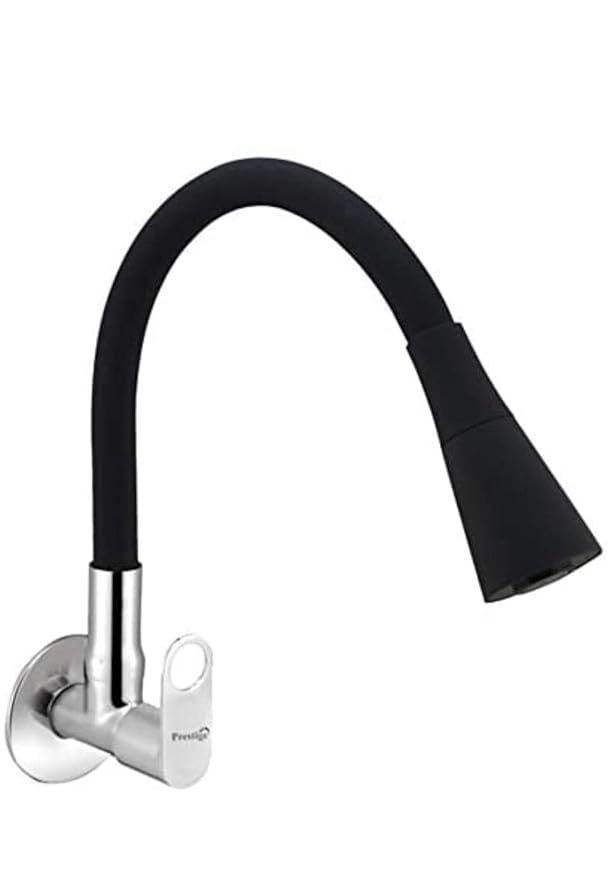 STERLITE Flexo SmartBuy Flexible Sink Faucet - Flxo Play (with 360 Degree Flexible Silicon Hose & Dual Flow Pattern) Cold Water Tap Black