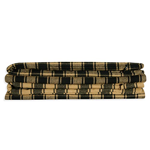 Cackleberry Home Black And Tan French Check Decorative Square Throw Pillow Case Covers Woven Cotton 18 X 18 Inches, Set Of 2 #TOP3