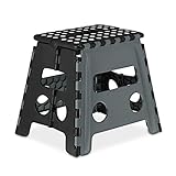 Basics: escalera plegable de plástico (alto x ancho x profundo): aprox. 32 x 37 x 29,5 cm. Superficie de apoyo (ancho x profundo): aprox. 28 x 21 cm
