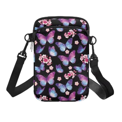 Jolamirel Neon Butterfly Small Cell Phone Bag