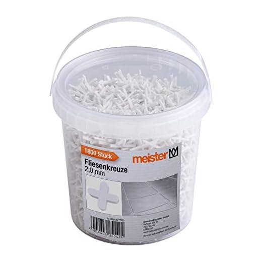 Meister Fliesenkreuze 2,0 mm - Praktisches Set mit 1800 Stück - Aus robustem Polypropylen - weiß / Fliesenzubehör / Fliesenverlegehilfe / Fugenkreuze / 4427000
