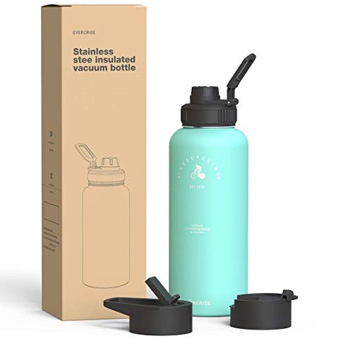 Water Bottle Double Wall Vacuum Insulated (17Oz,24Oz,32Oz,40Oz) Wide Mouth Thermoses With 3 Lids Straw Lid Spout Lid Handle Lid Keep Liquids Hot Or Cold Sports Stainless Steel Water Bottle For Kids #TOP1